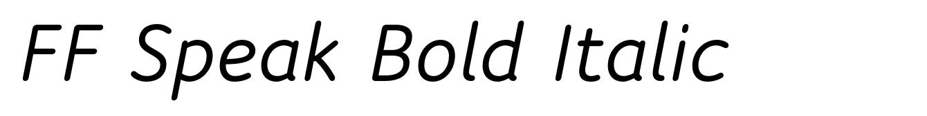 FF Speak Bold Italic